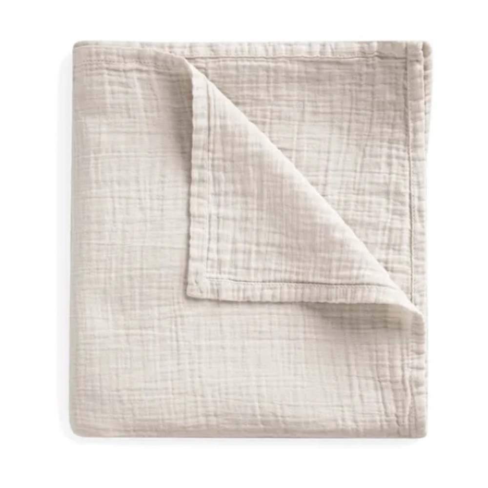 Mushie 100% Organic Cotton Eggshell Swaddle Blanket